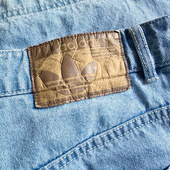 ADIDAS ORIGINAL Denim Rhinestone Pants with 3 strips - Light Blue- Size xl - Picture 5 of 10